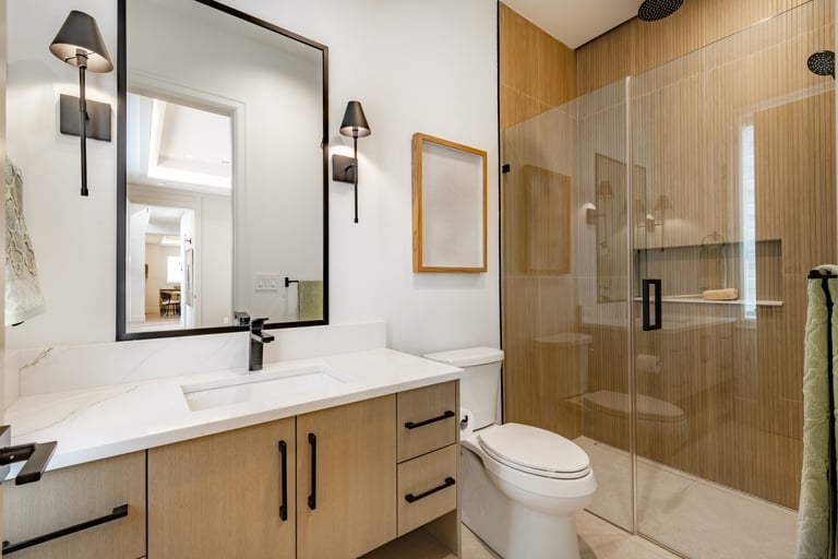 Modern bathroom with marble